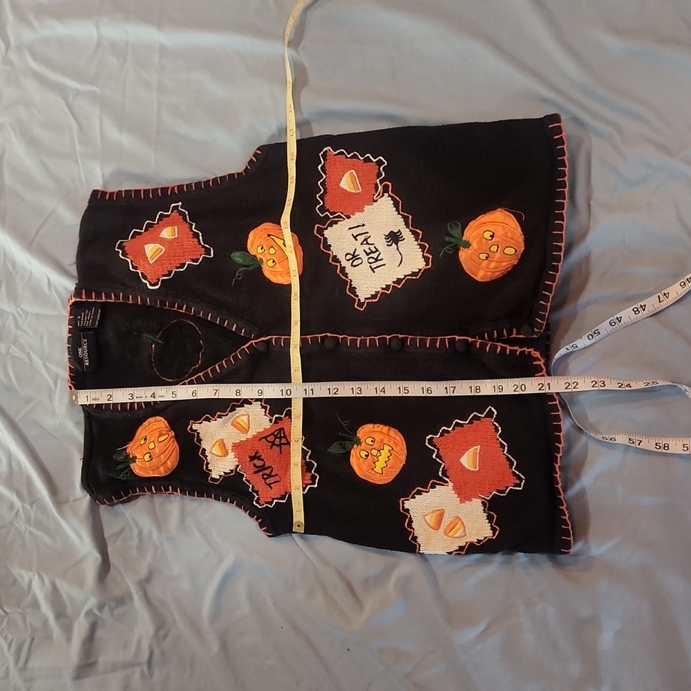 Black Halloween sweater vest vintage